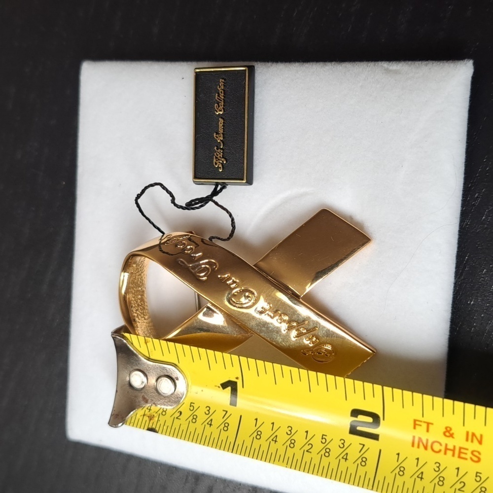 Vintage Butler Fifth Avenue "Support Our Troops" Goldtone Ribbon Pin NEW - Picture 8 of 8